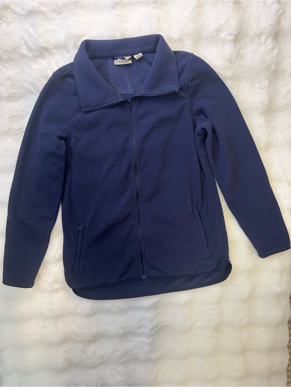 L.L. Bean Navy Full-Zip Fleece Utility Jacket